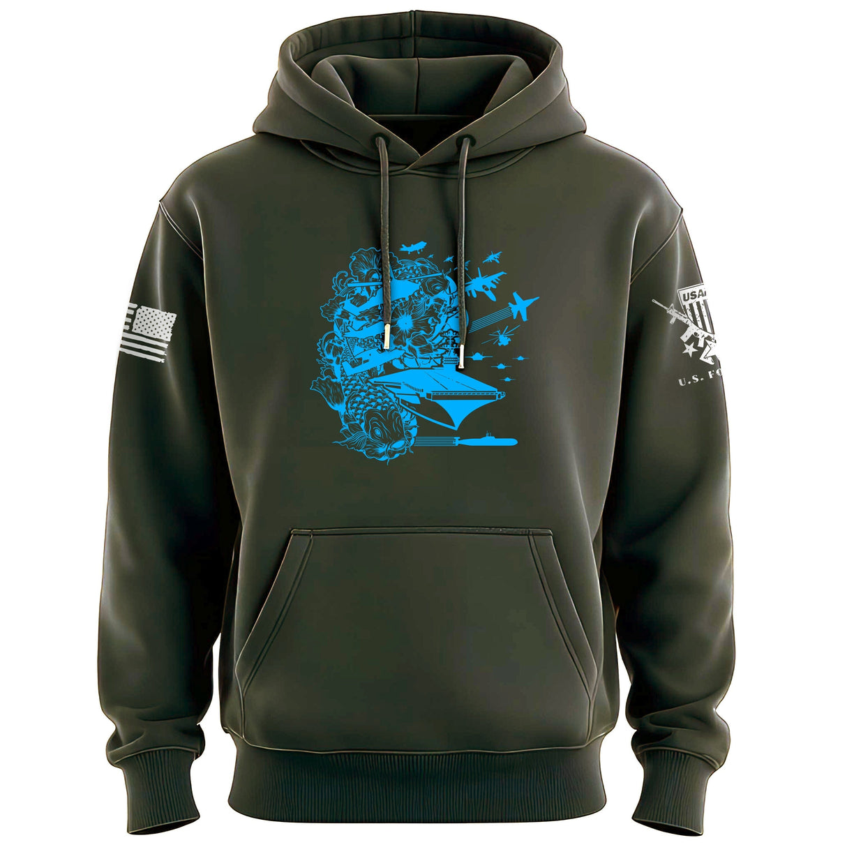 Cyberpunk Koi Design Carrier Battle Group Hoodie Hoodies 