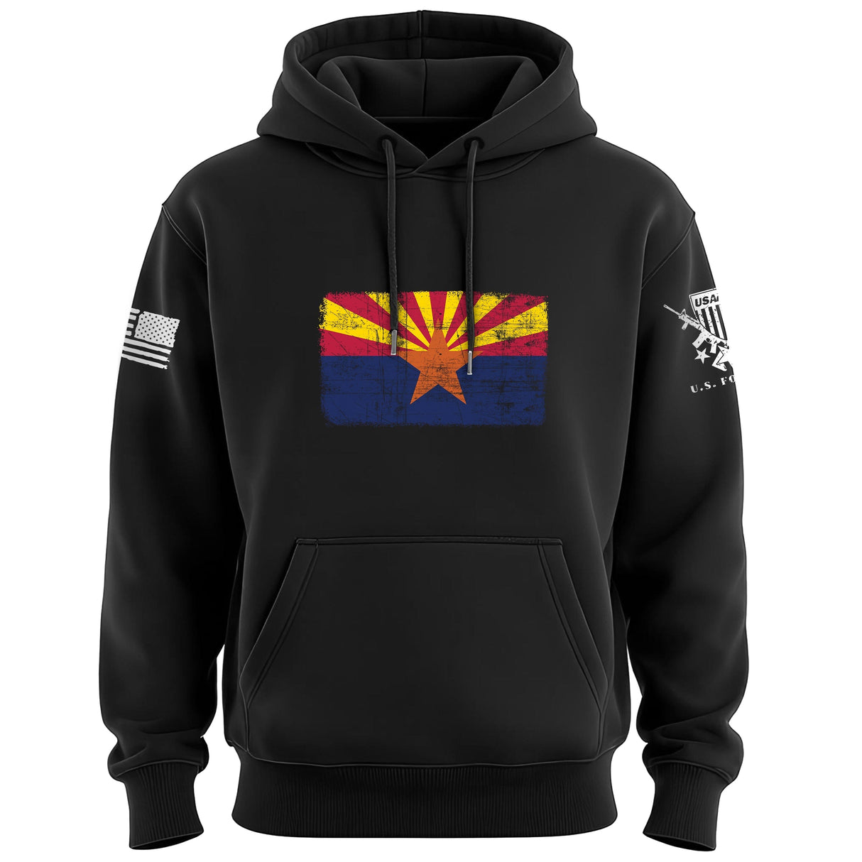Distressed Arizona Flag Hoodie Hoodies 