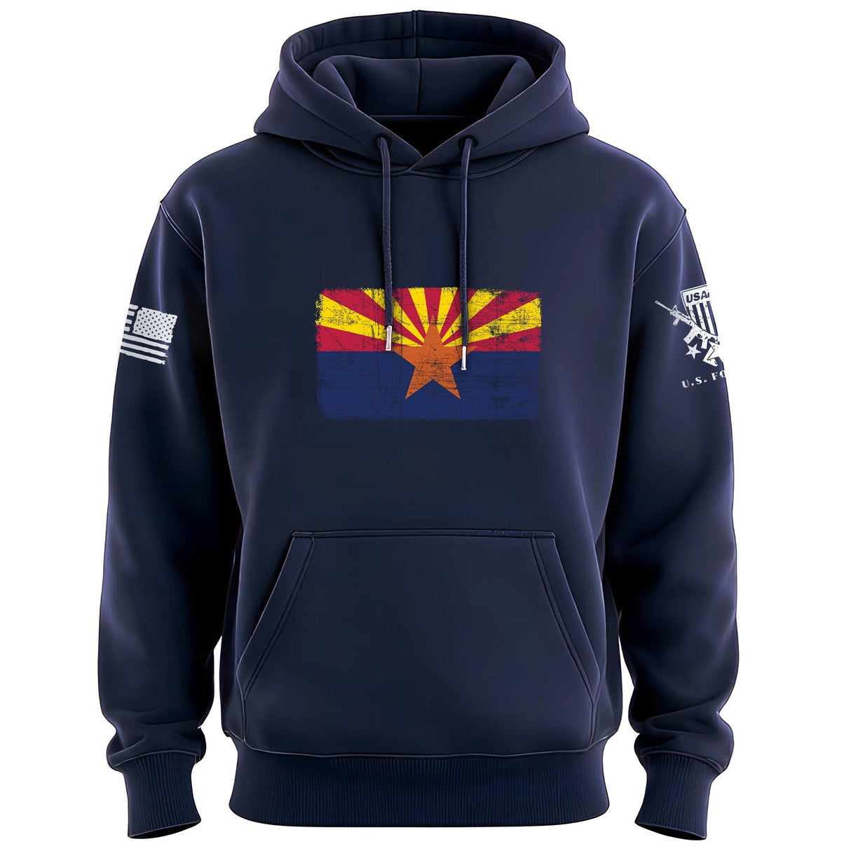Distressed Arizona Flag Hoodie Hoodies 
