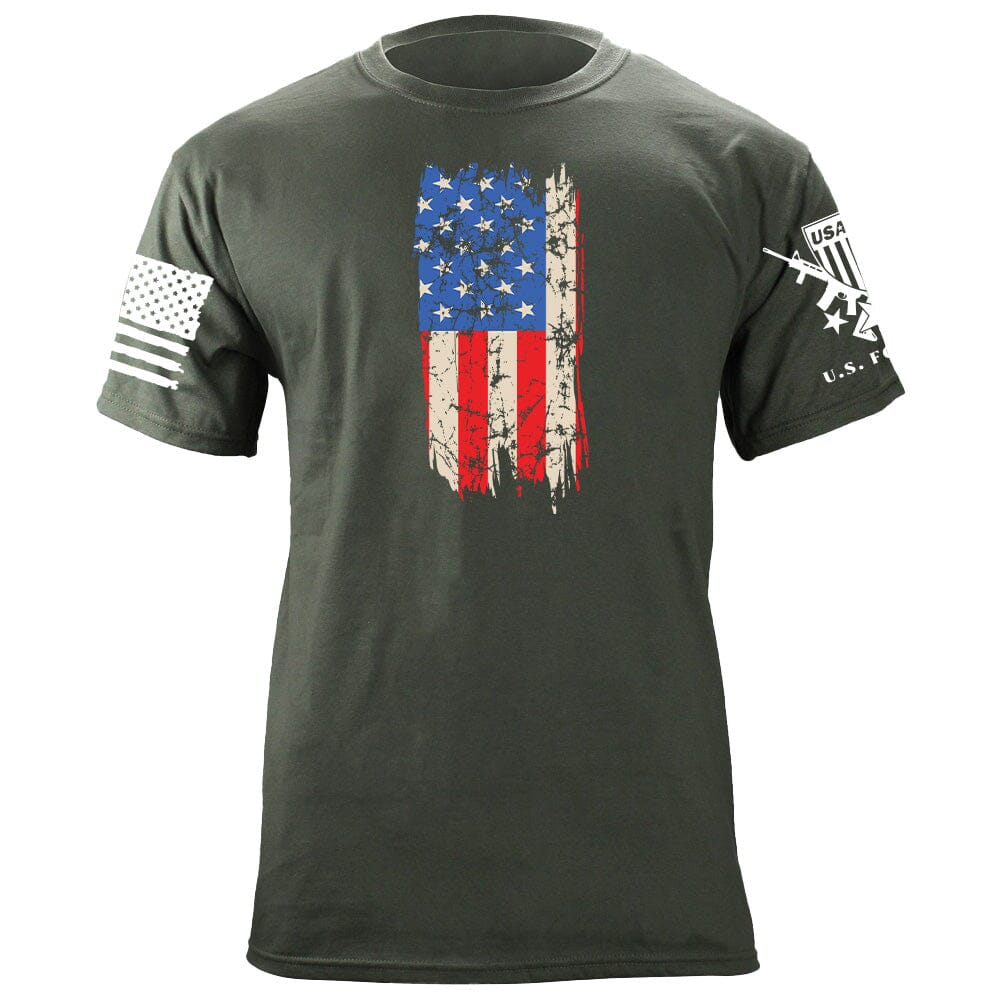 Distressed Vertical US Flag T-Shirt Shirts 87059-S-MG