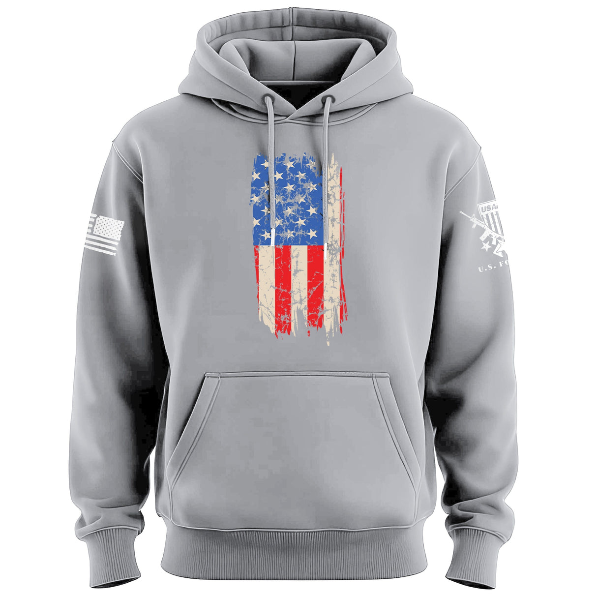 Distressed Vertical US Flag Hoodie Hoodies 
