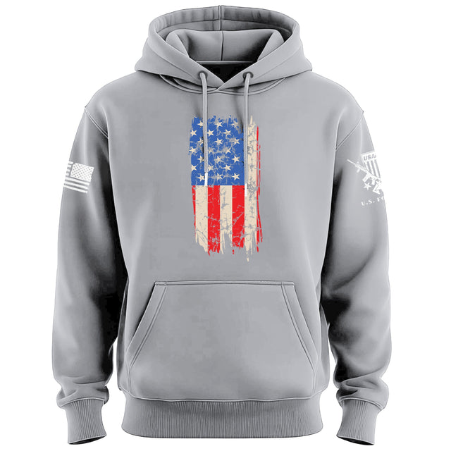 Distressed Vertical US Flag Hoodie Hoodies 