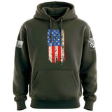 Distressed Vertical US Flag Hoodie Hoodies 