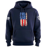 Distressed Vertical US Flag Hoodie Hoodies 