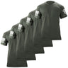 USAMM 5-Pack Blank T-Shirts in Green with Flag Sleeve Detail