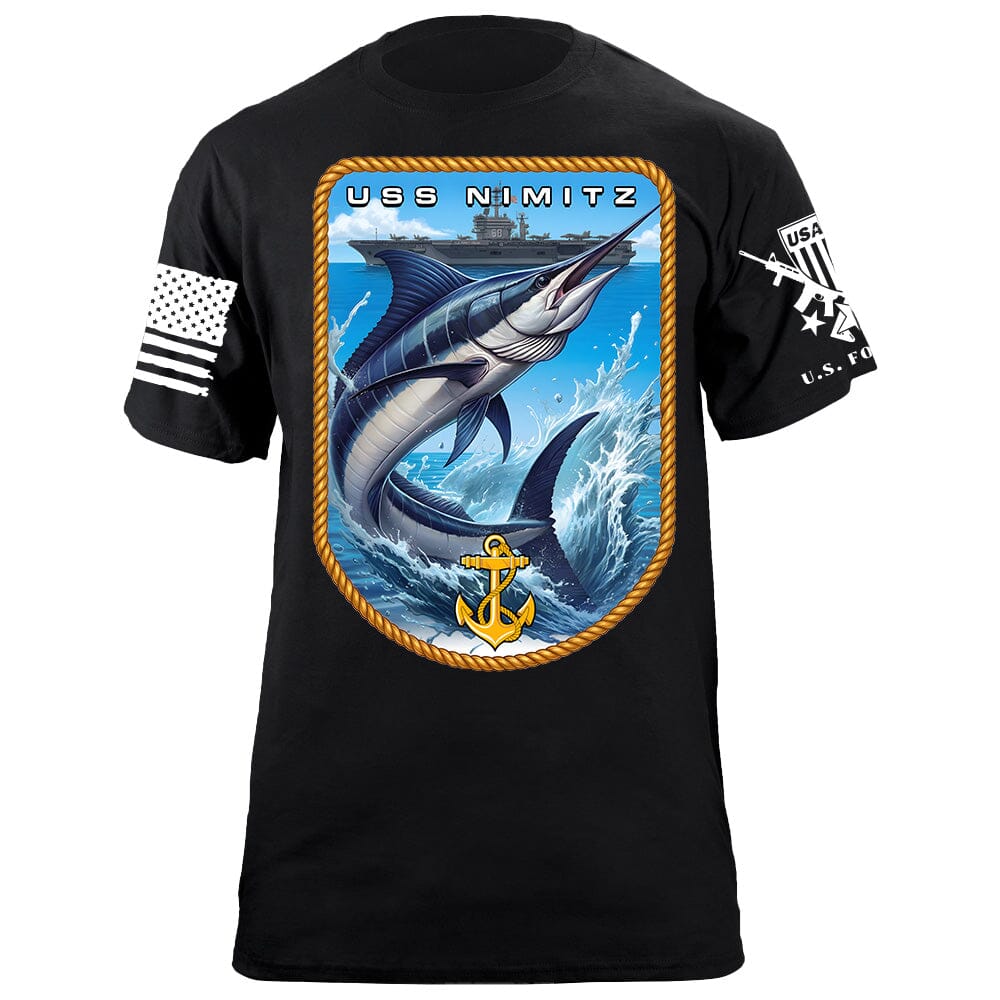 USS Nimitz Marlin T-Shirt Shirts 88101-S-BK