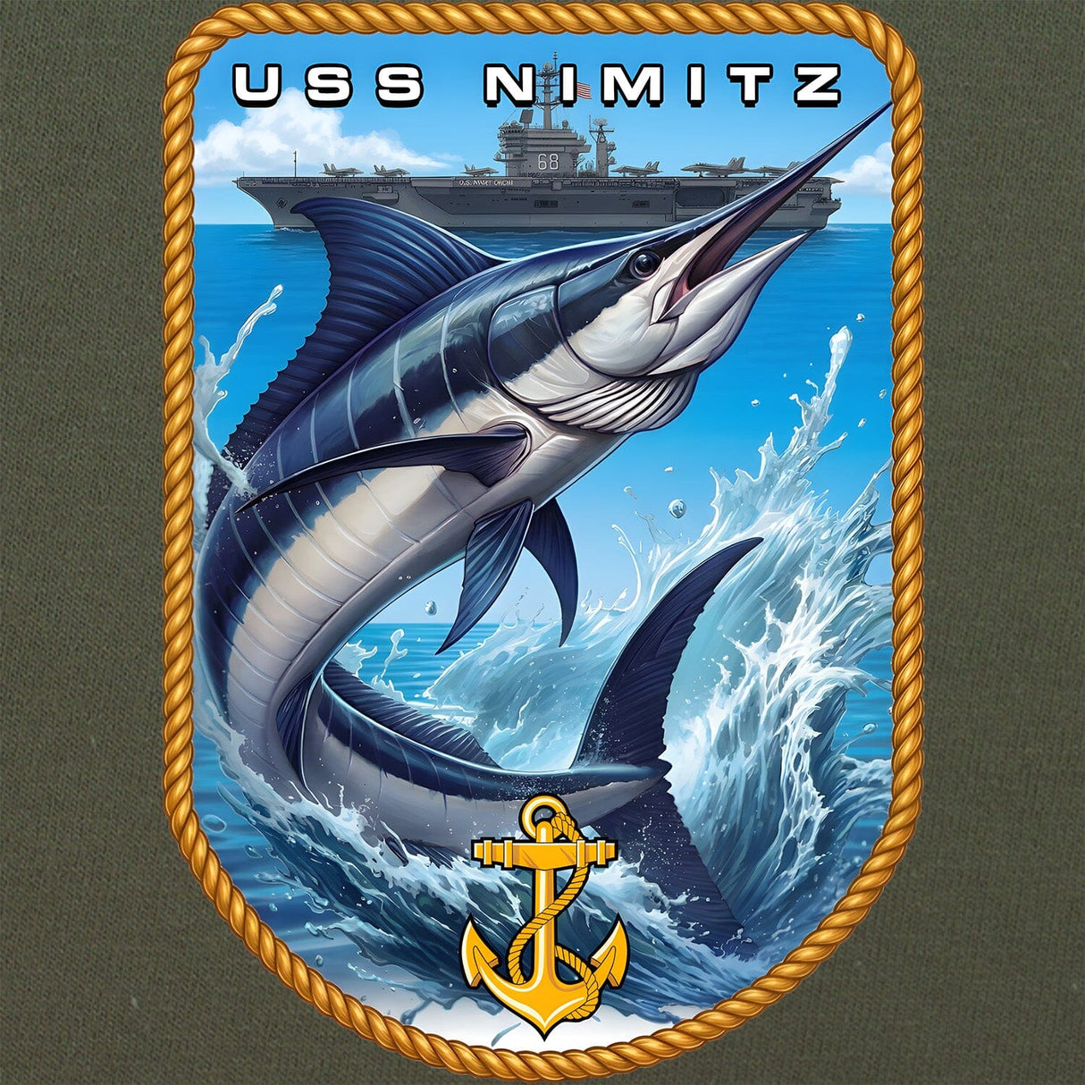 USS Nimitz Marlin T-Shirt Shirts 