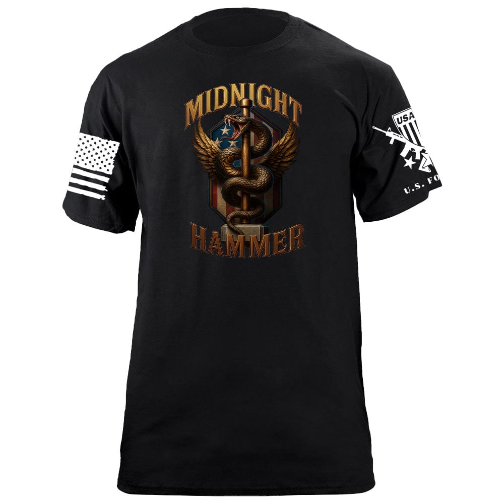 Midnight Hammer Snake - American Flag T-Shirt Shirts 86357-S-BK