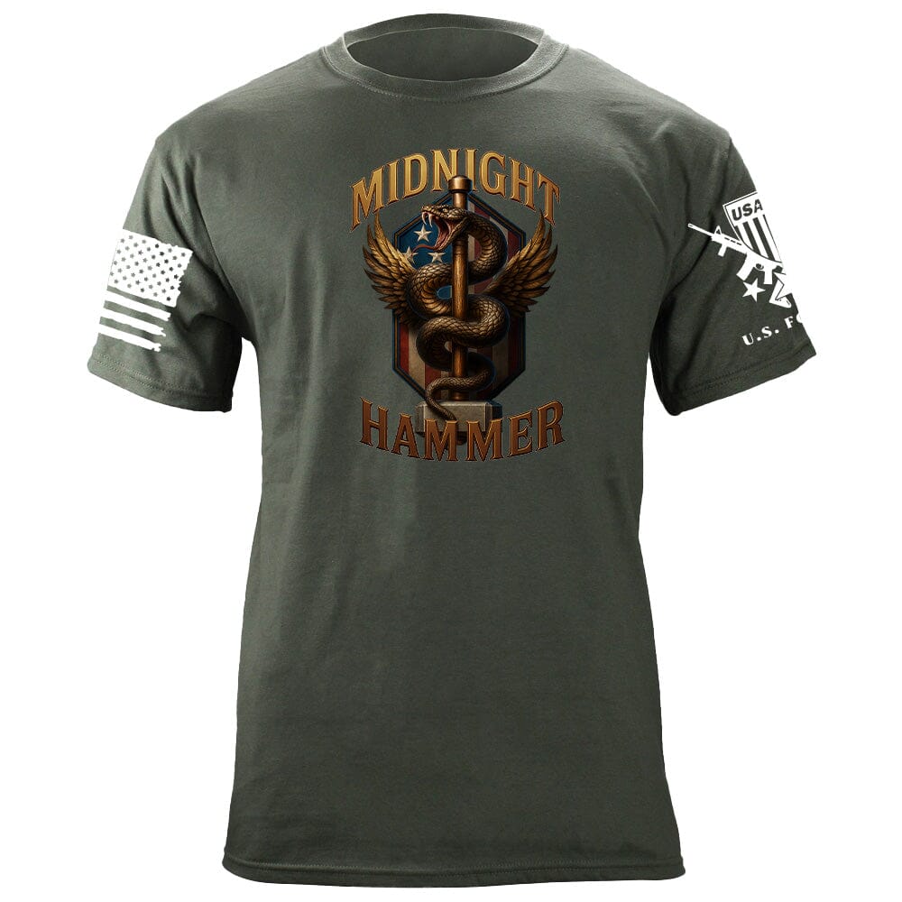 Midnight Hammer Snake - American Flag T-Shirt Shirts 86357-S-MG