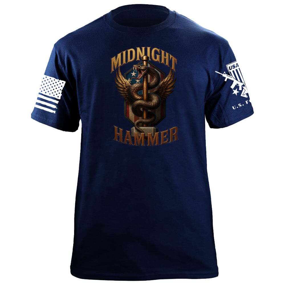 Midnight Hammer Snake - American Flag T-Shirt Shirts 86357-S-NAVY