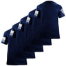 USAMM 5-Pack Blank T-Shirts in Navy Blue with Flag Sleeve Detail
