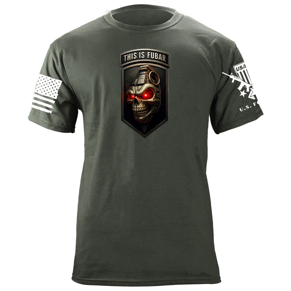 This is FUBAR Skull Grenade T-Shirt Shirts 86297-S-MG