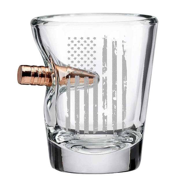 Patriotic Shot Glass - 2oz Handmade Glass 