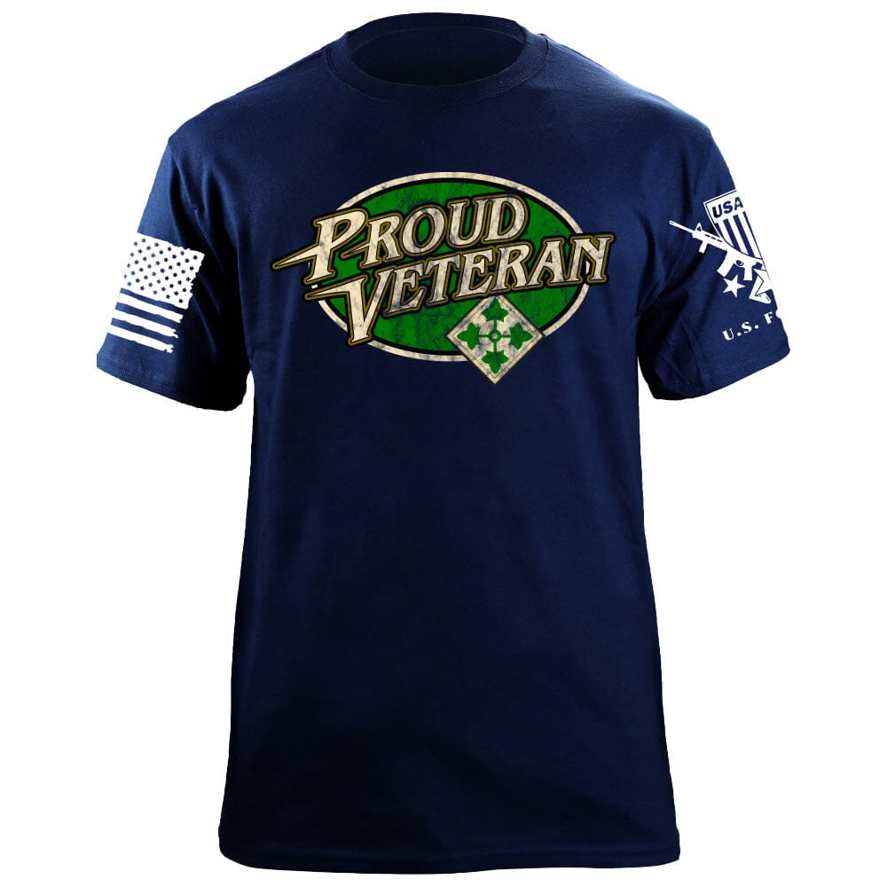 Proud Vet 4th Infantry Tshirt Shirts 87189-S-NAVY