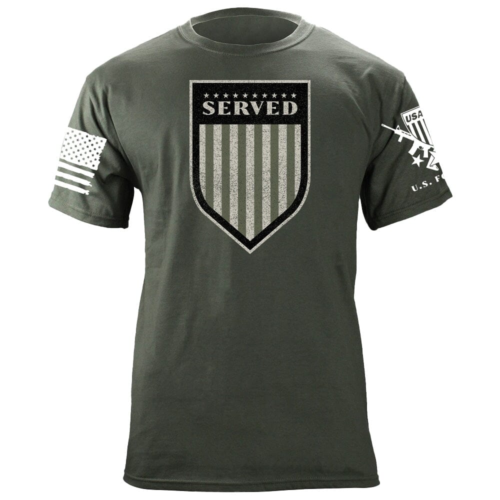 Served Shield Drab T-Shirt Shirts 87128-3XL-MG