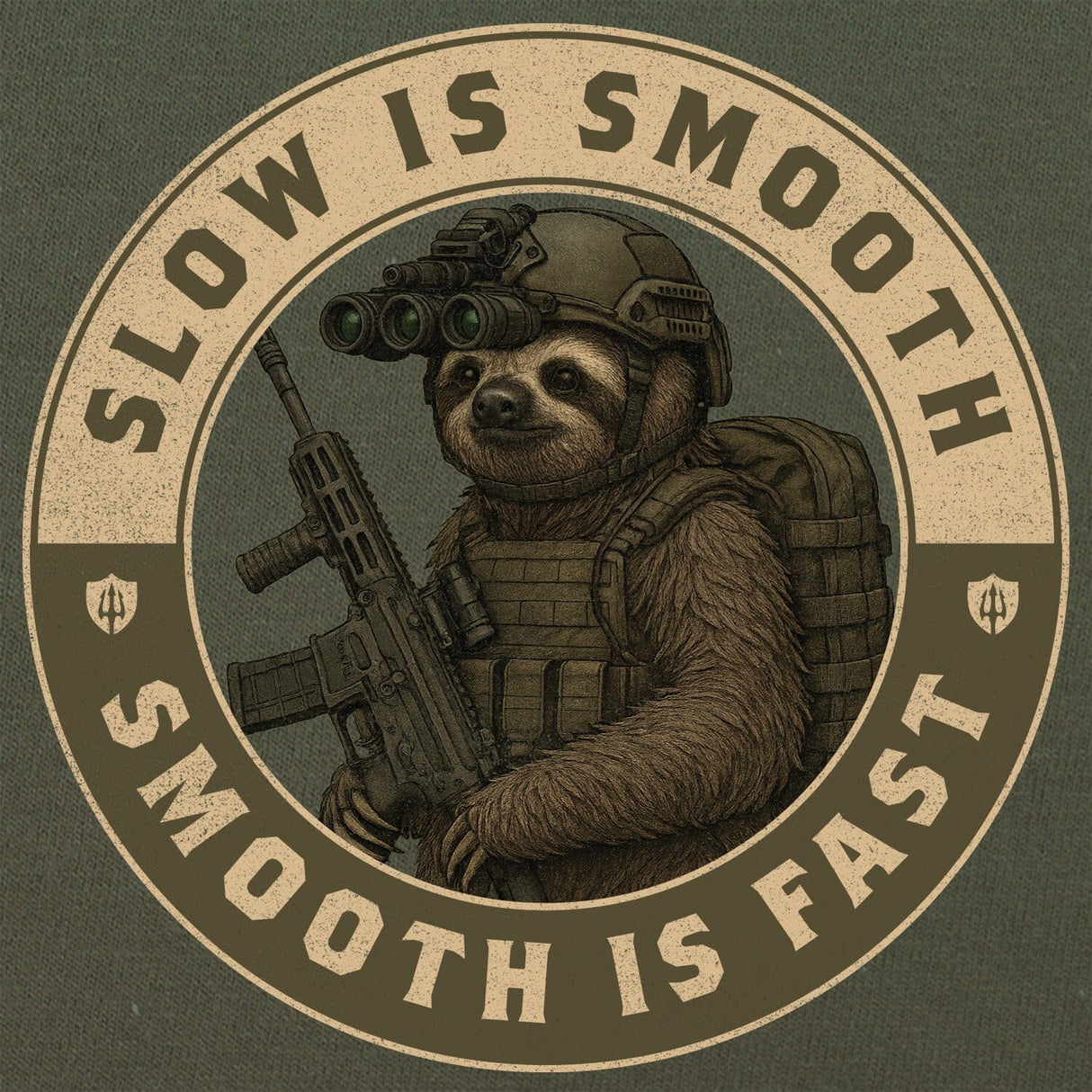 Sloth Operator T-Shirt - Slow is Smooth, Smooth is Fast Shirts 