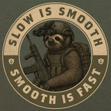 Sloth Operator T-Shirt - Slow is Smooth, Smooth is Fast Shirts 