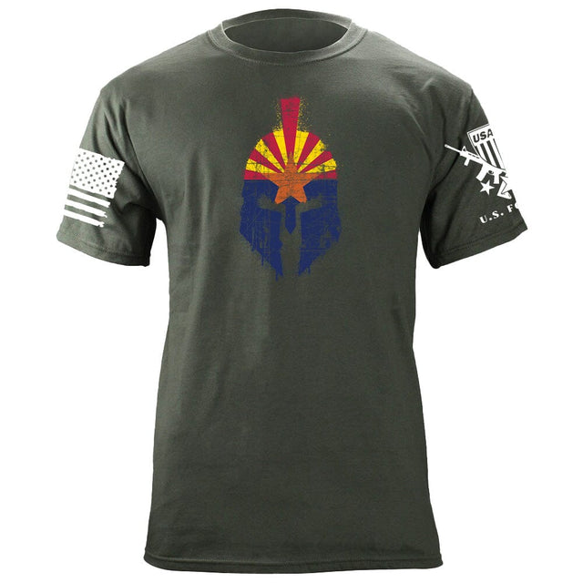 Spartan Helmet Arizona Flag Distressed T-Shirt Shirts 87086-3XL-MG