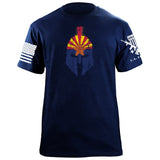 Spartan Helmet Arizona Flag Distressed T-Shirt Shirts 87086-S-NAVY