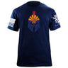 Spartan Helmet Arizona Flag Distressed T-Shirt Shirts 87086-S-NAVY