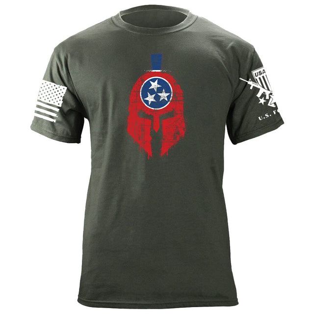 Spartan Helmet Tennessee Flag Distressed T-Shirt Shirts 87089-3XL-MG