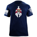 Spartan Helmet Florida Flag Distressed T-Shirt Shirts 87087-S-NAVY