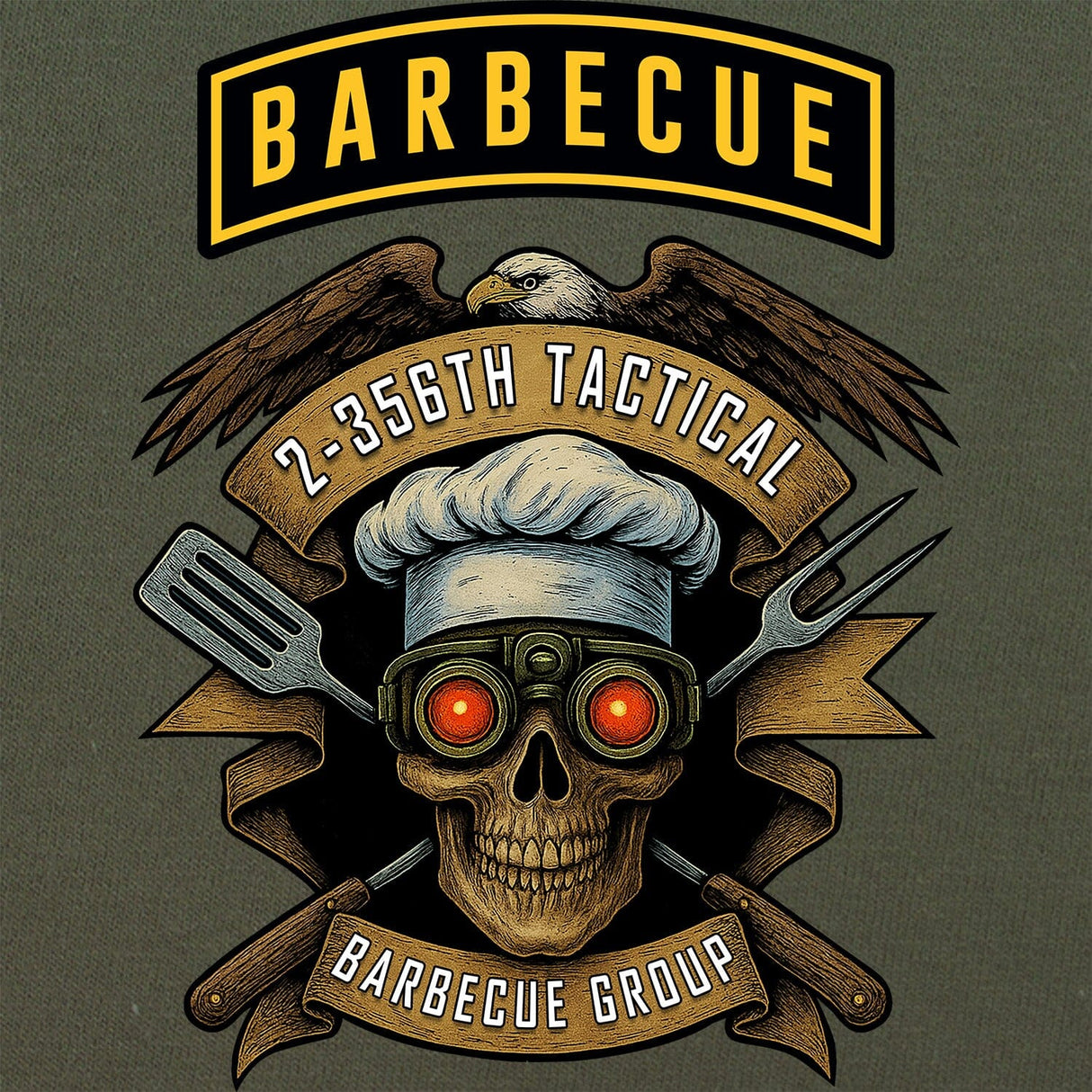 2-356th Tactical Barbecue Group T-Shirt - Eagle Shirts 