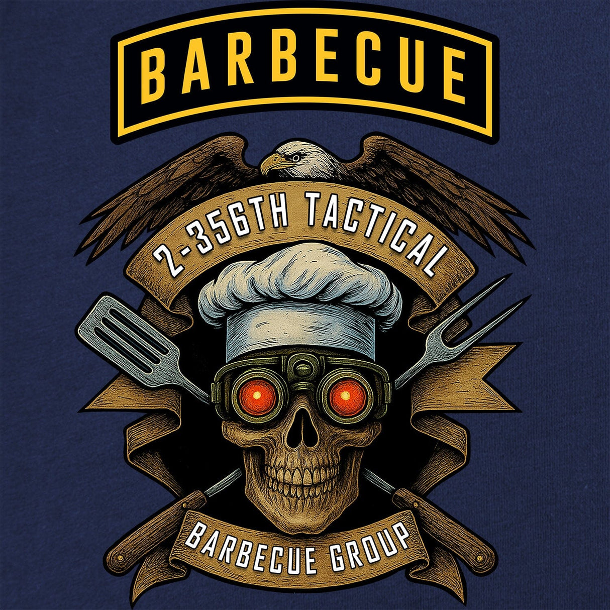 2-356th Tactical Barbecue Group T-Shirt - Eagle Shirts 