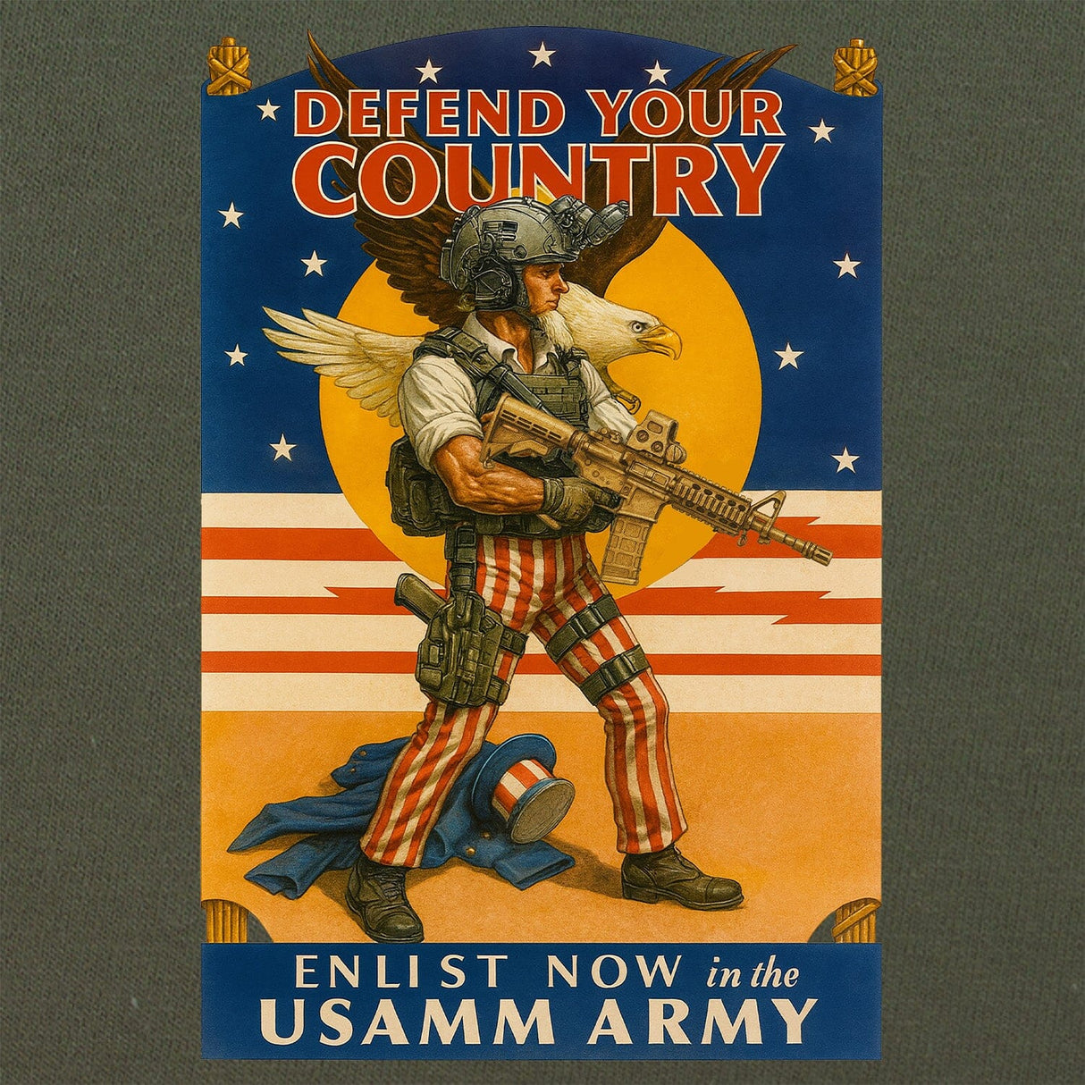 USAMM Army Uncle Sam Version 2 T-Shirt Shirts 