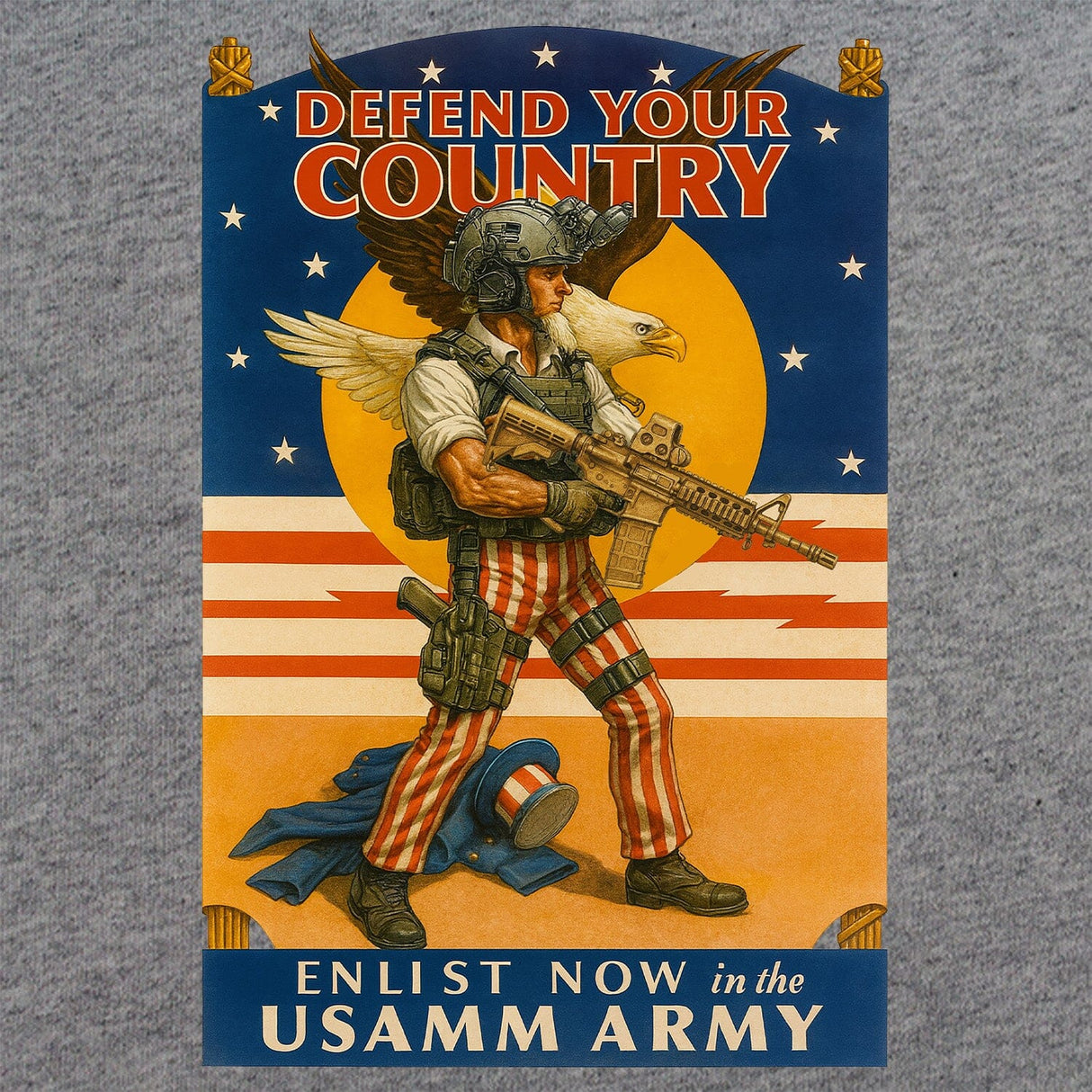 USAMM Army Uncle Sam Version 2 T-Shirt Shirts 
