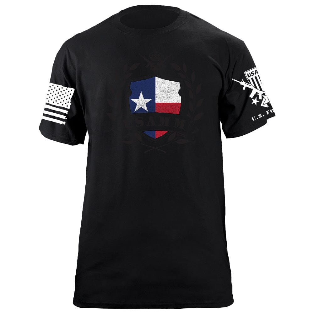 USAMM Shield Texas Flag T-Shirt Shirts 87075-S-BK