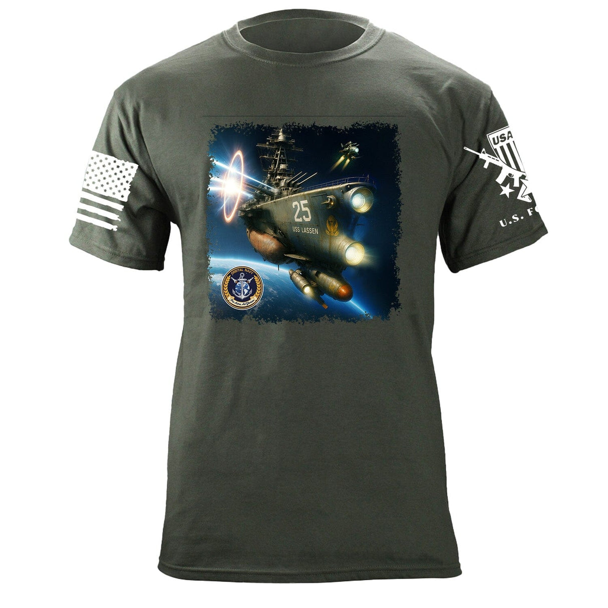 USS Lassen Orbital T-Shirt Shirts 87410-S-MG