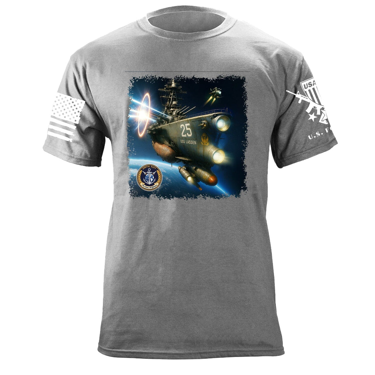 USS Lassen Orbital T-Shirt Shirts 87410-S-HG