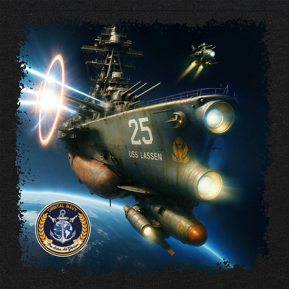 USS Lassen Orbital T-Shirt Shirts 