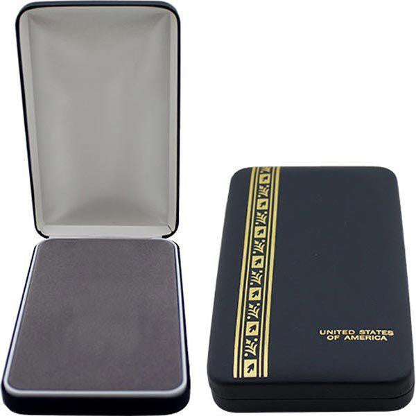 Large Leather-Bound 3-Piece (w/o Medallion Indentation) Presentation Case Shadow Boxes, Display Cases, and Presentation Cases 
