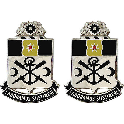 10th Engineer Battalion Unit Crest (Laboramus Sustinere) - Sold in Pairs