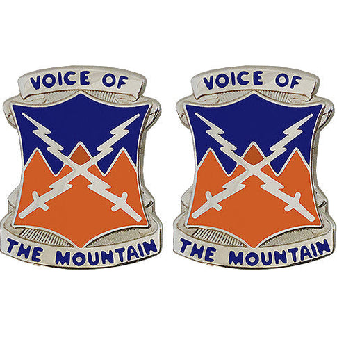 10th Signal Battalion Unit Crest (Voice of the Mountain) - Sold in Pairs