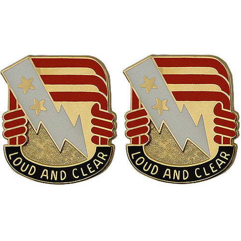 12th Signal Group Unit Crest (Loud and Clear) - Sold in Pairs
