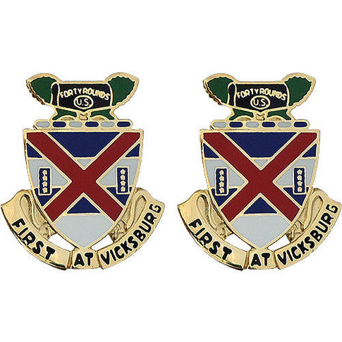 13th Infantry Regiment Unit Crest (First At Vicksburg) - Sold in Pairs