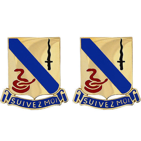 14th Cavalry Regiment Unit Crest (Suivez Moi) - Sold in Pairs