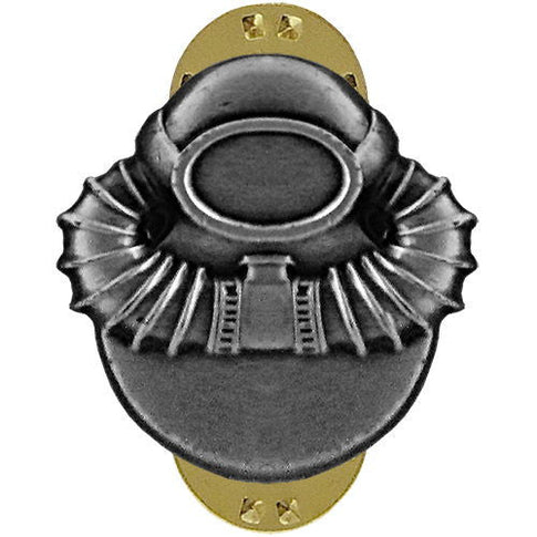 Scuba Diver Badge Insignia - Silver Oxidized