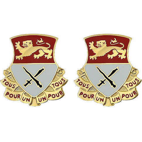 15th Cavalry Regiment Unit Crest (Tous Pour Un, Un Pour Tous) - Sold in Pairs