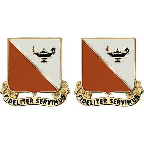 15th Signal Brigade Unit Crest (Fideliter Servimus) - Sold in Pairs