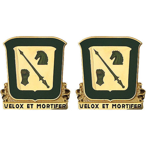 18th Cavalry Regiment Unit Crest (Velox Et Mortifer) - Sold in Pairs