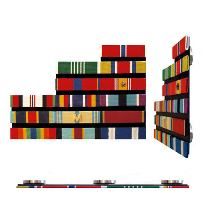 Magnet-Back 1/8-Inch Spaced - Staggered-Right Configuration Thin Ribbon Rack Ribbons 