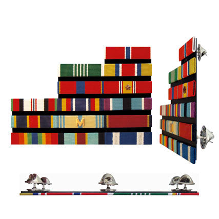 Pin-Back 1/8-Inch Spaced - Staggered-Right Configuration Thin Ribbon Rack Ribbons 