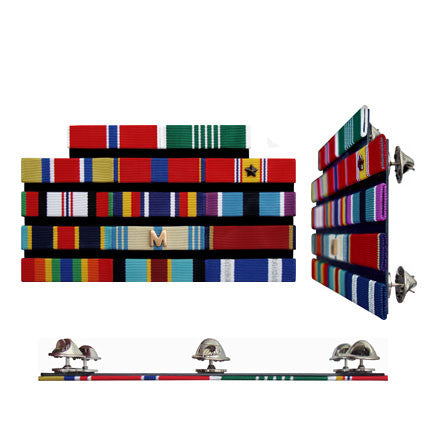 Pin-Back 1/8- Inch Spaced - Standard Configuration Thin Ribbon Rack Ribbons 