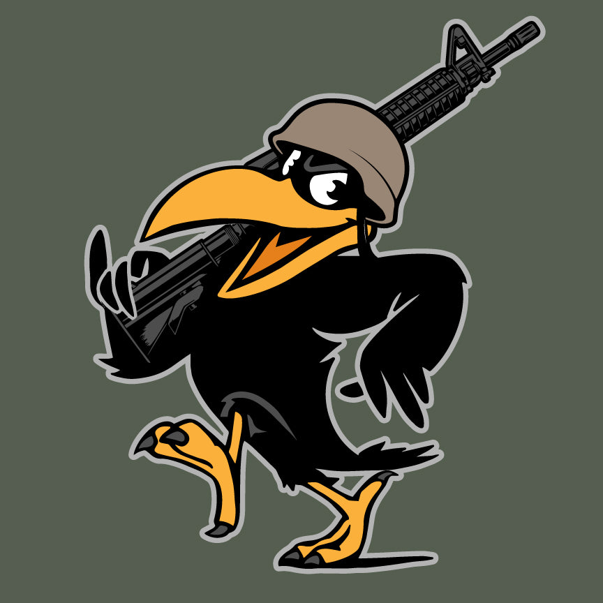 Cartoon Crow Soldier T-Shirt Shirts 