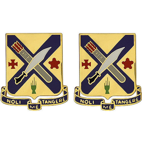 2nd Infantry Regiment Unit Crest (Noli Me Tangere) - Sold in Pairs