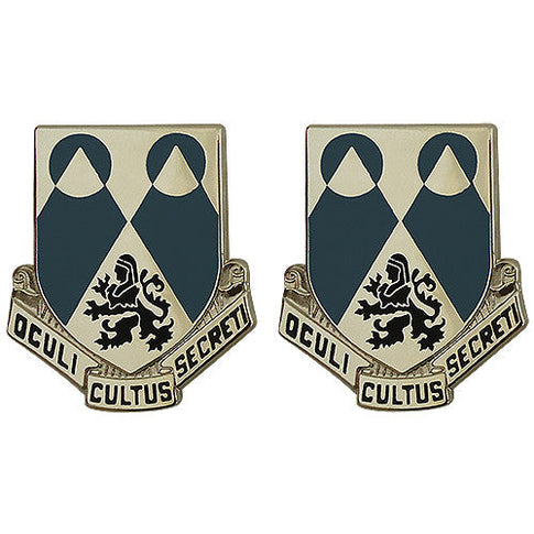 2nd Military Intelligence Battalion Unit Crest (Oculi Cultus Secreti) - Sold in Pairs